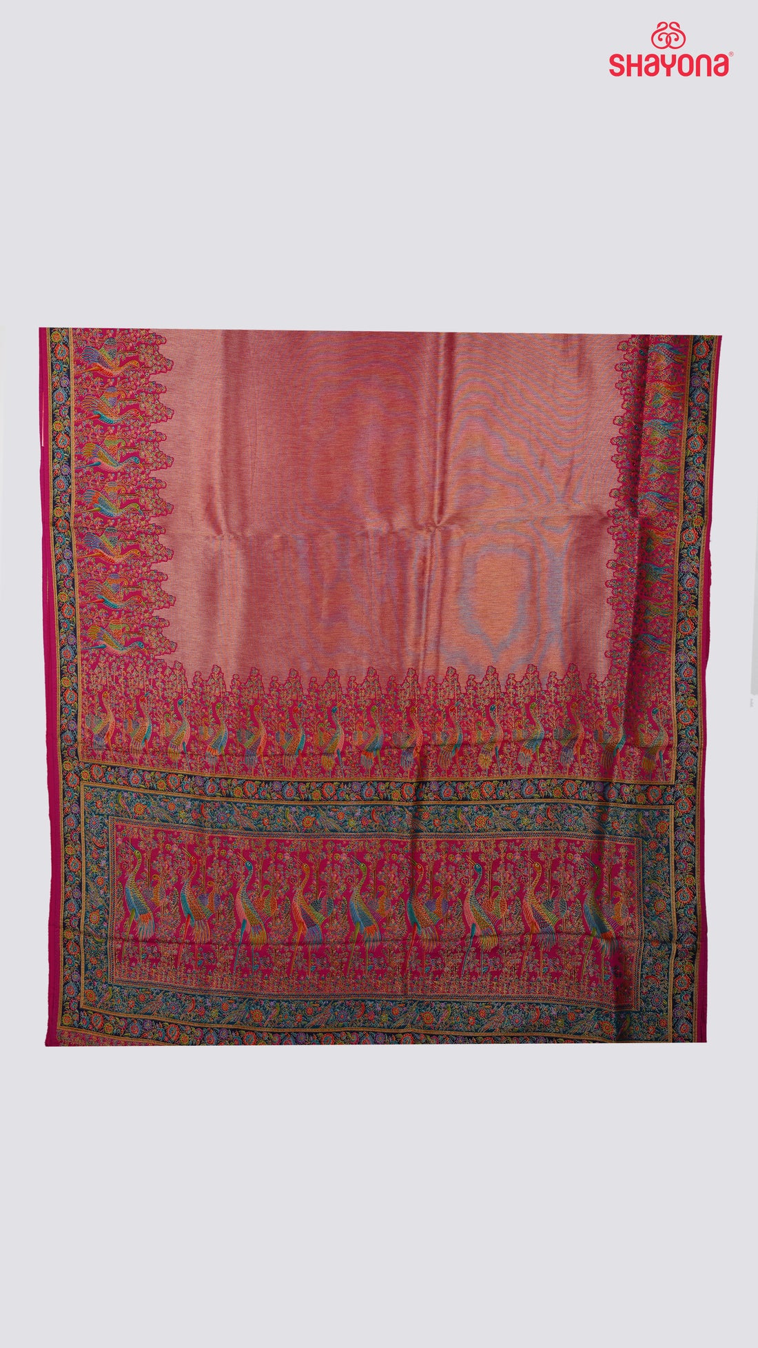 Dark Violet Red Tissue Art Silk Saree
