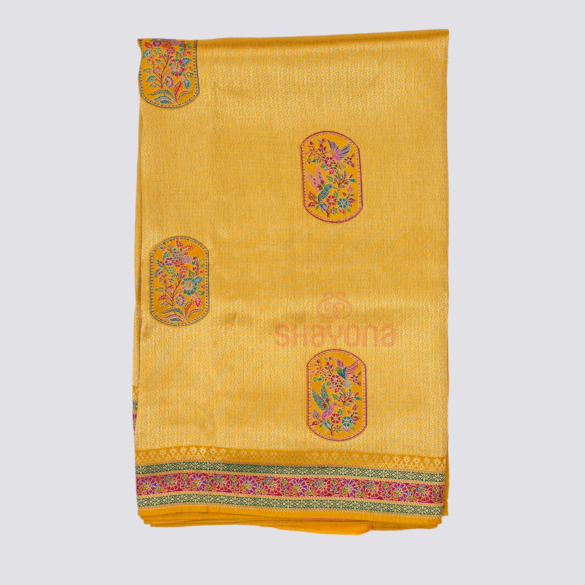 Mustard Tissue Art Silk Saree