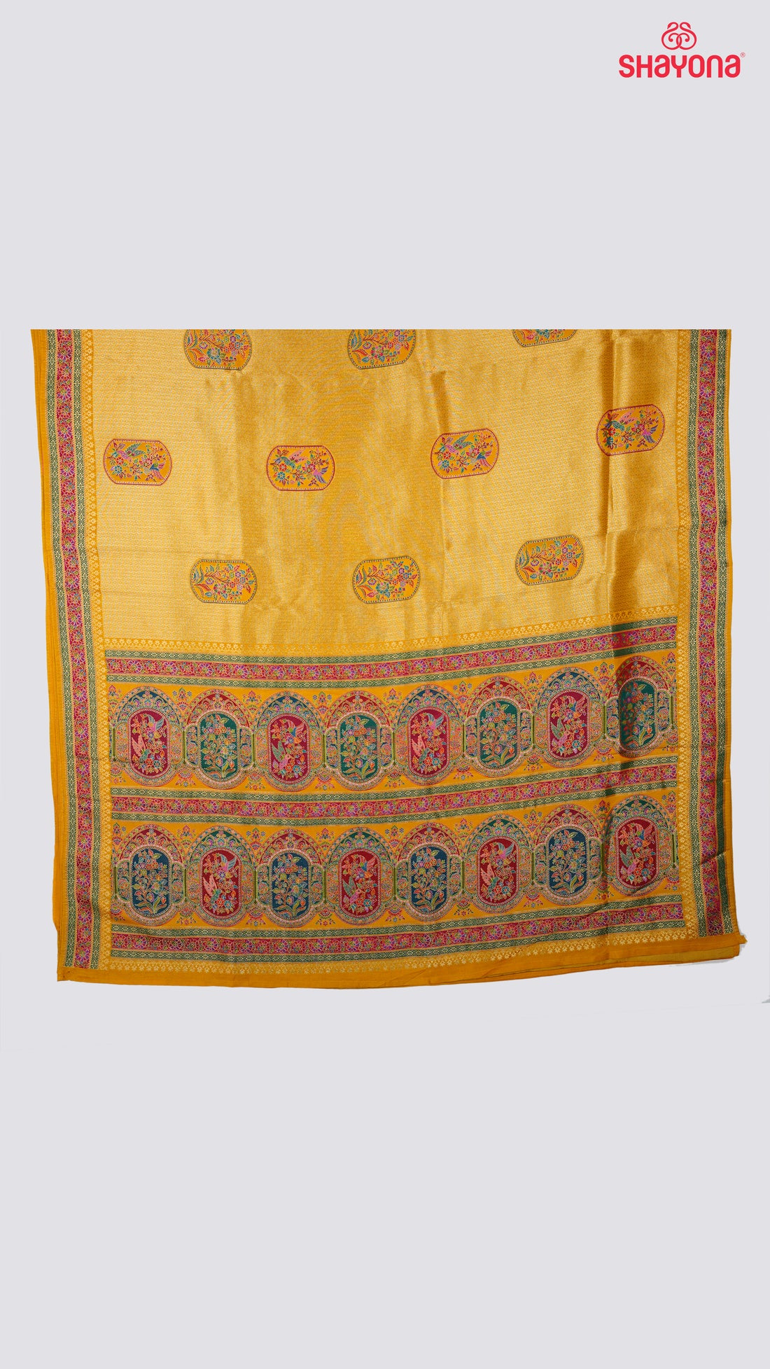 Mustard Tissue Art Silk Saree