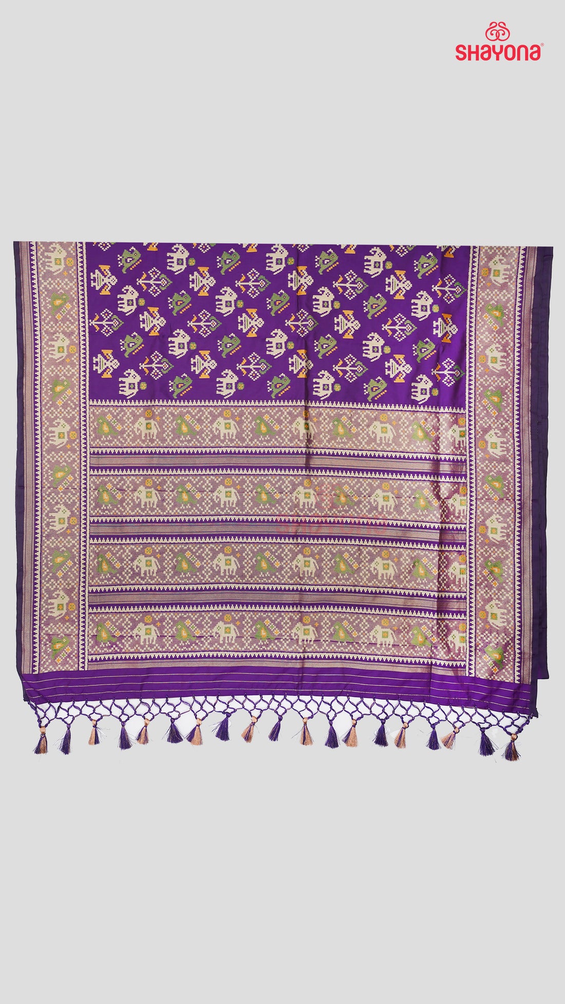 Dark Purple Artificial Powerloom Silk Thread Patola Saree – Tradition Reimagined