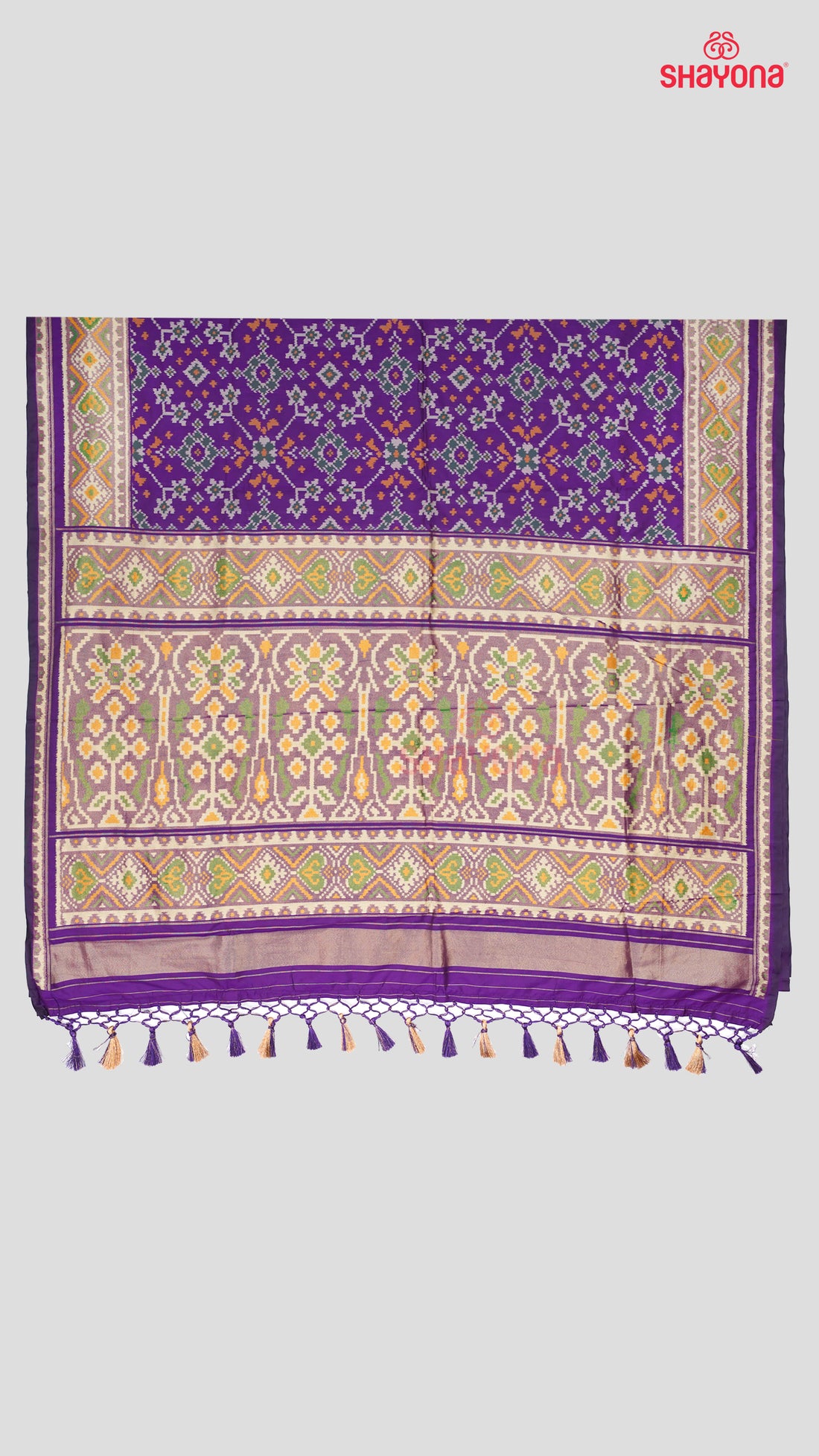 Dark Purple Artificial Powerloom Silk Thread Patola Saree