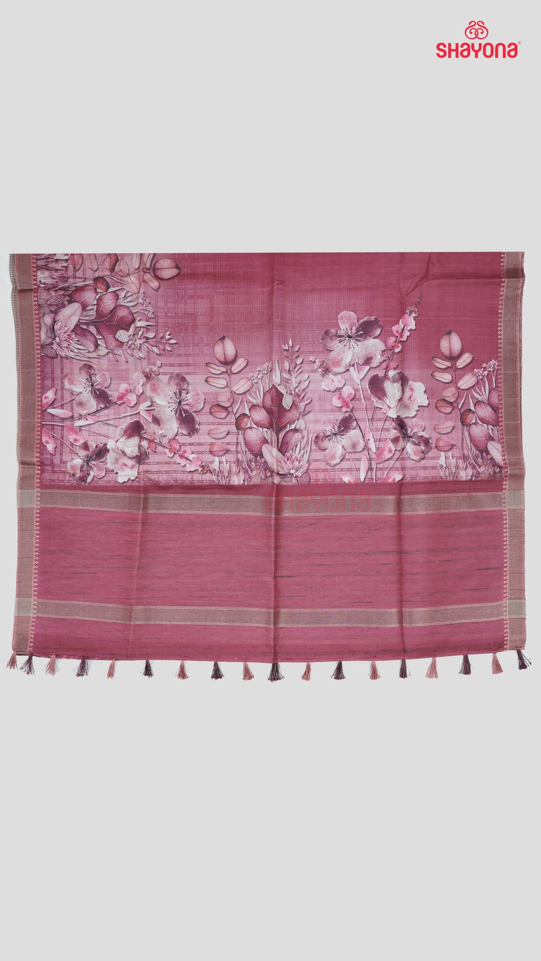 Dark Violet Red Tussa Cotton Saree – Vibrant Elegance for Every Occasion
