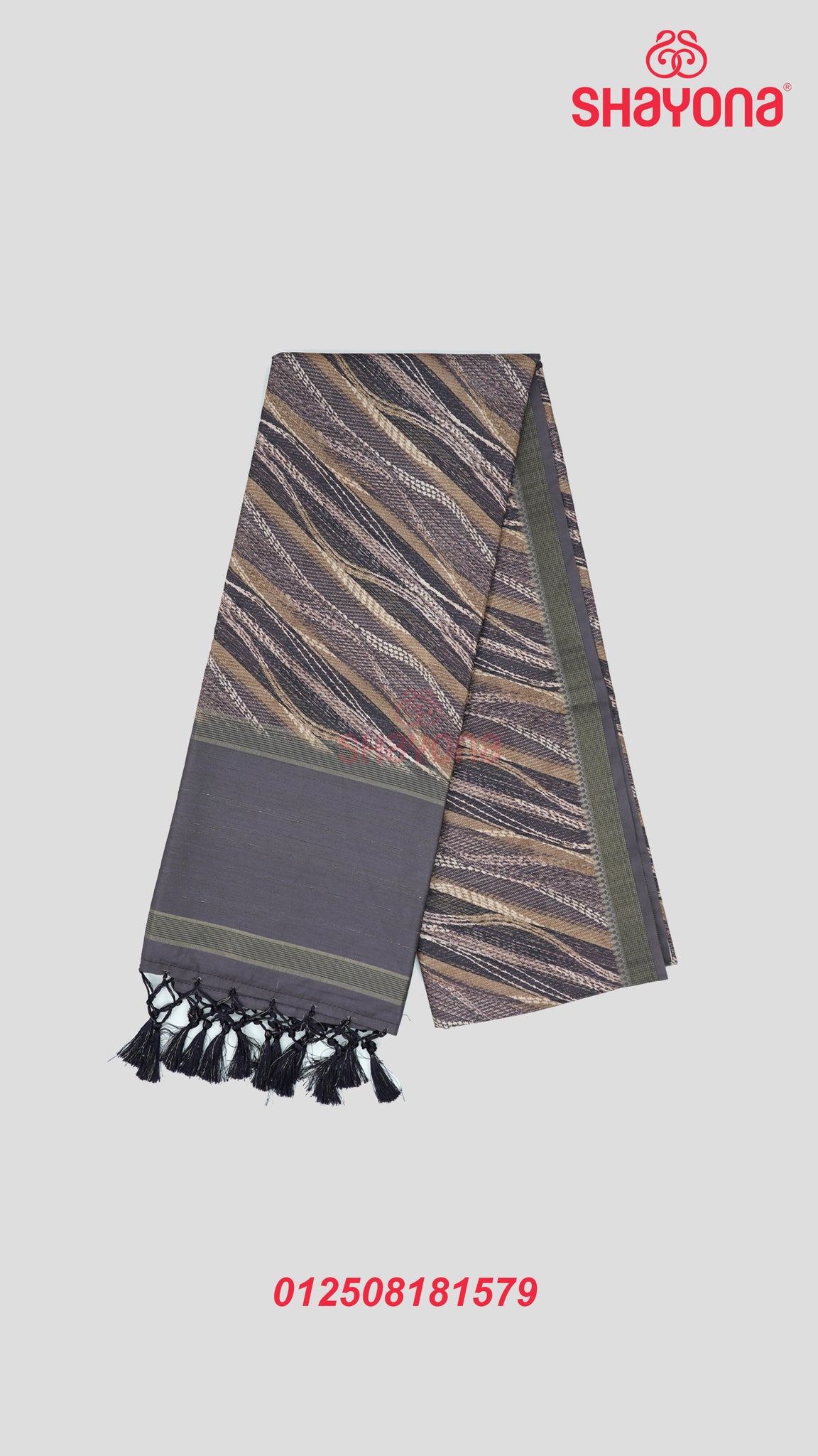 Light Black Weaved Tussa Cotton Saree with Multicoloured Diagonal Leheriya Jaal