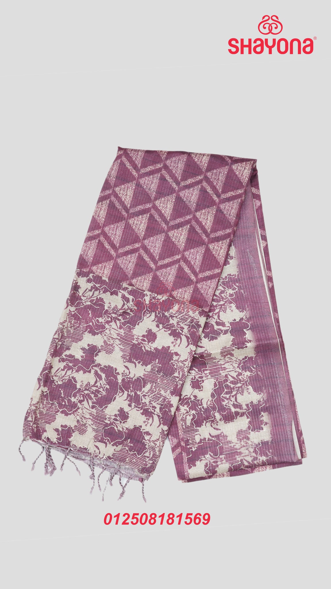 Magenta Weaved Tussa Based Cotton Saree