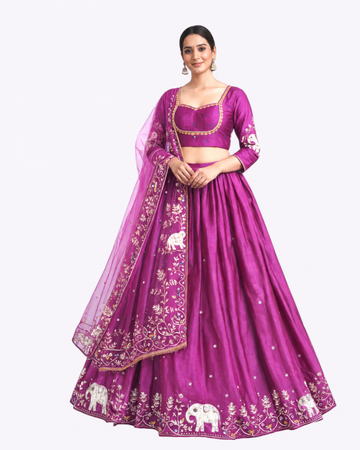 DARK VIOLET RED CHANIYA CHOLI