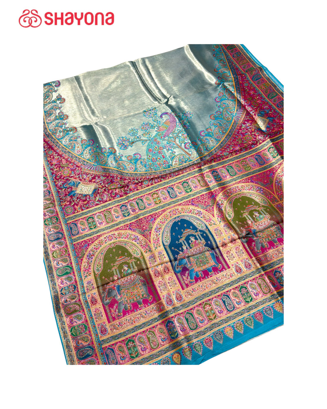 Tissue Pashmina Silk Saree