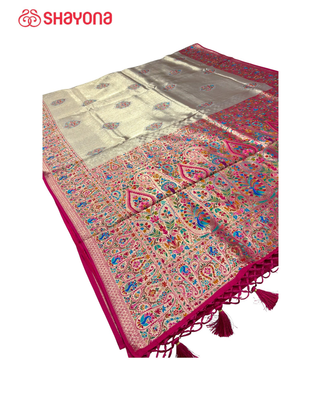 Tissue Pashmina Silk Saree