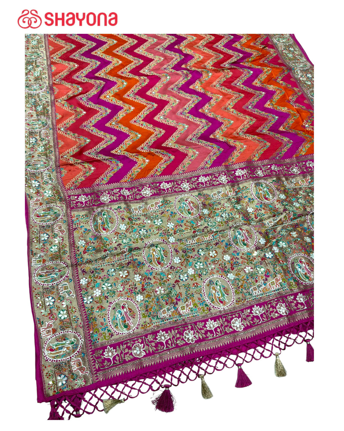 Rangkat Silk Saree with Handwork