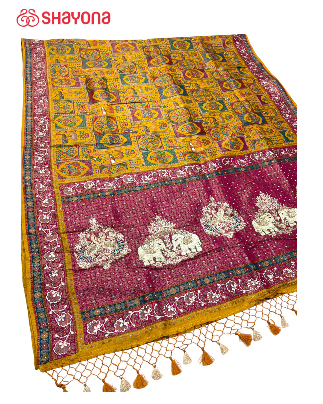 Tissue Pashmina Silk Saree