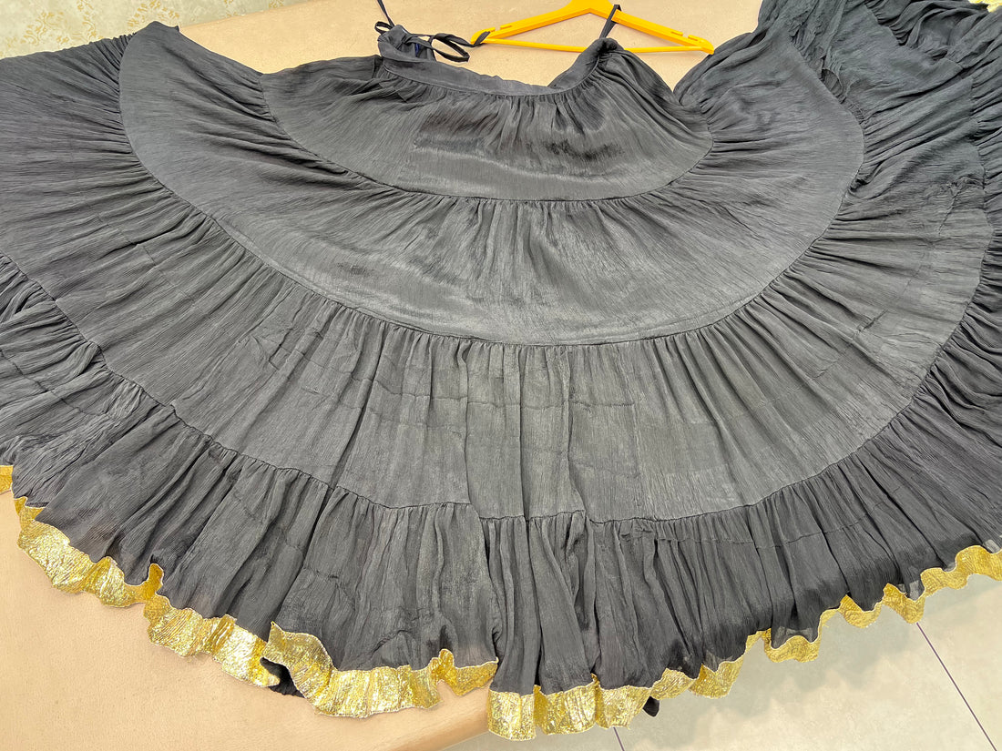 LIGHT BLACK (ENO SAFFRON) CHIFFON CHANIYA CHOLI