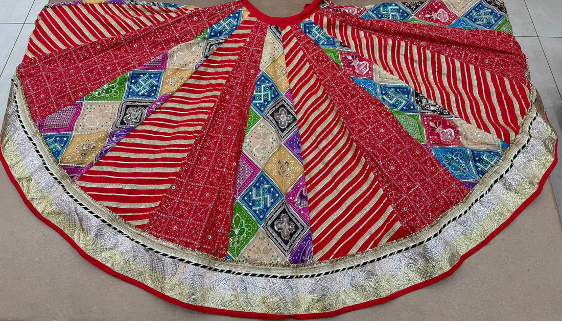 RED-BLACK MULTI KALI CHANIYA CHOLI