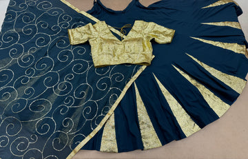 DARK DEEP STEEL BLUE CHANIYA CHOLI