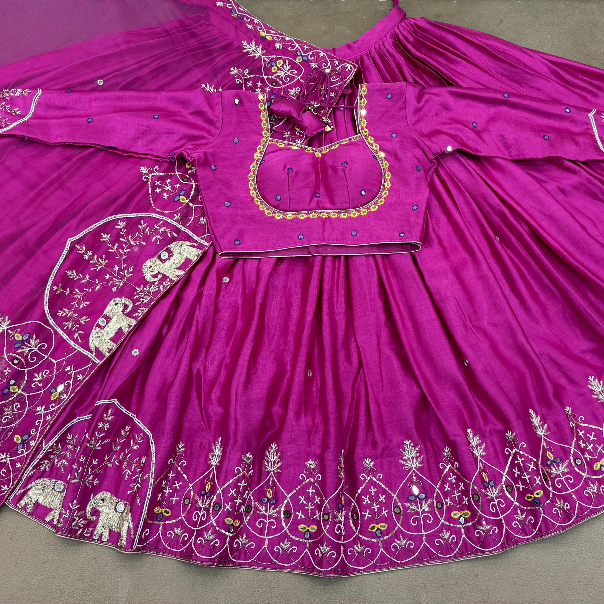DARK VIOLET RED CHANIYA CHOLI