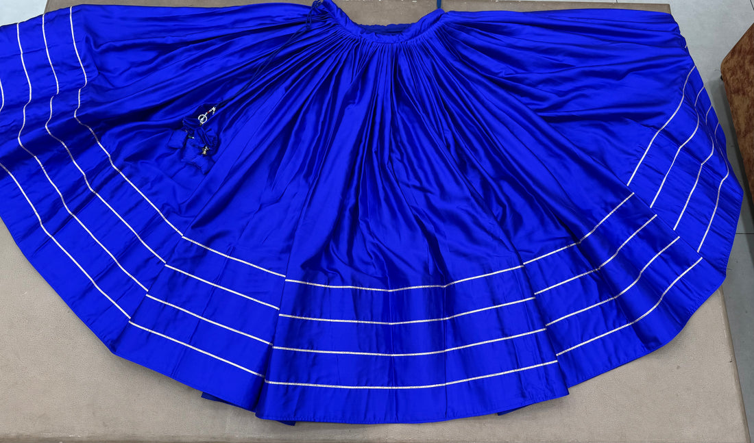 NAVY BLUE GAJJI SILK CHANIYA CHOLI
