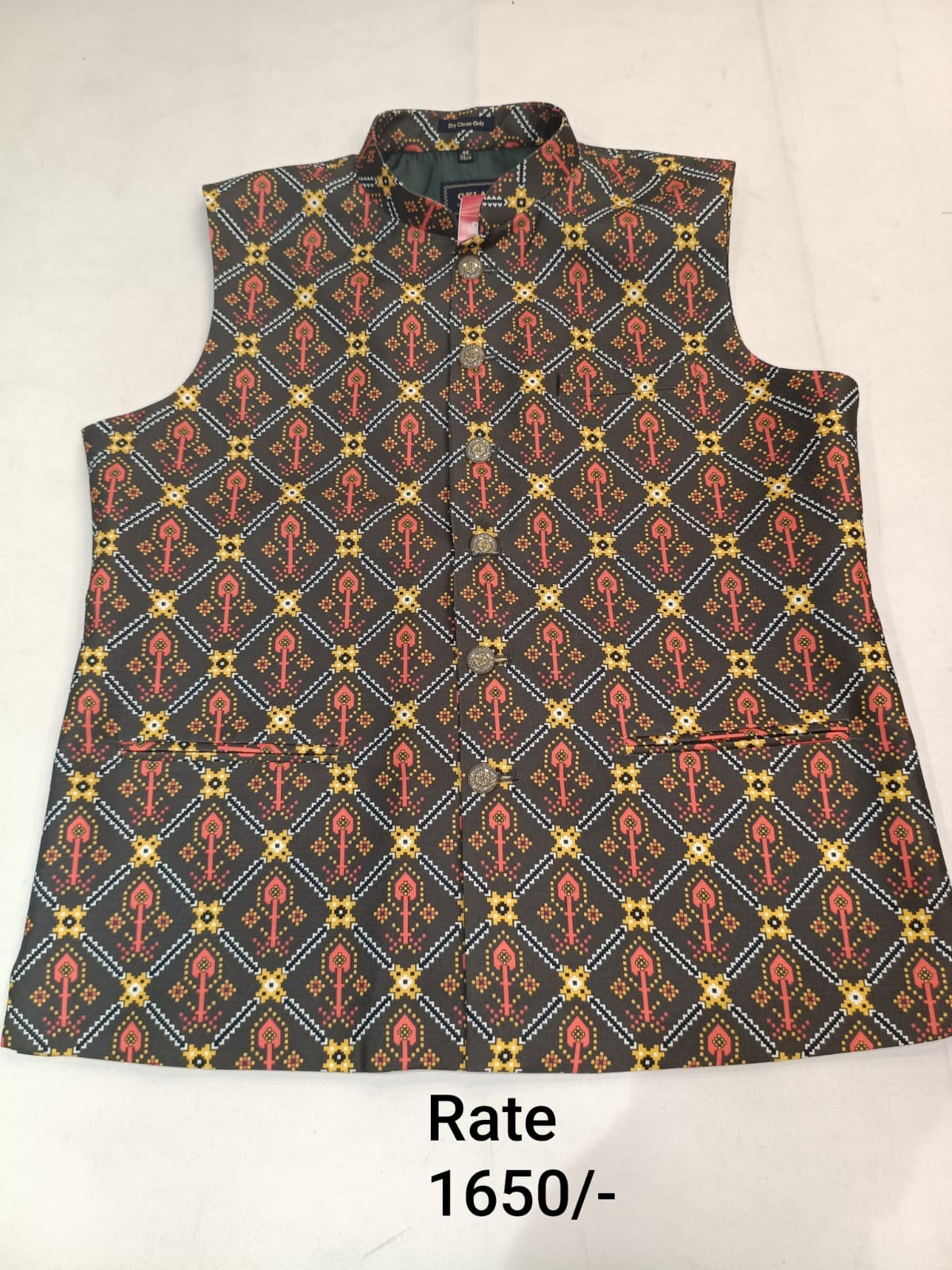 BLACK coloured brocade silk men’s koti