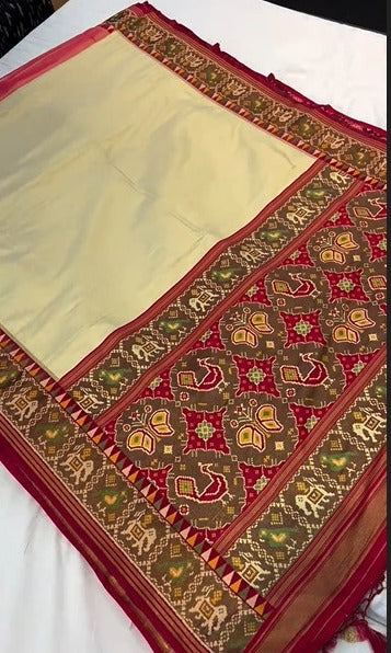 CORN SILK-RED PATOLA SAREE