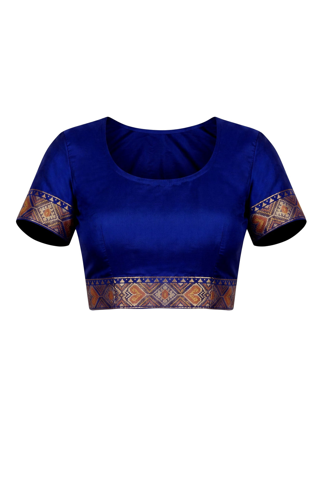 Royal Blue Patola Art Silk Saree With Antique Gold Border & Traditional Woven Pallu