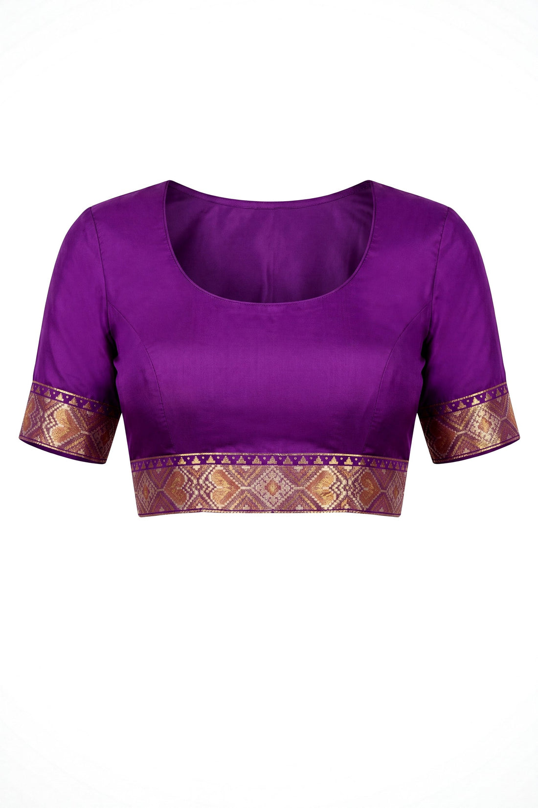 Royal Purple Patola Art Silk Saree With Antique Gold Heritage Border & Traditional Woven Pallu