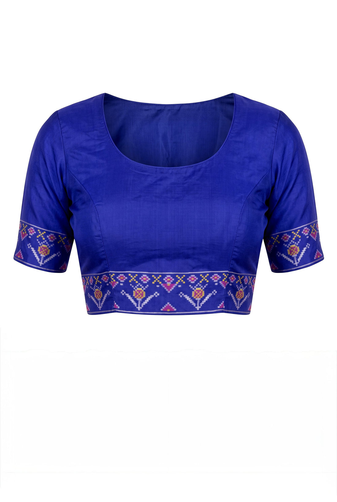 Royal Blue Patola Art Silk Saree With Traditional Woven Border & Heritage Pallu