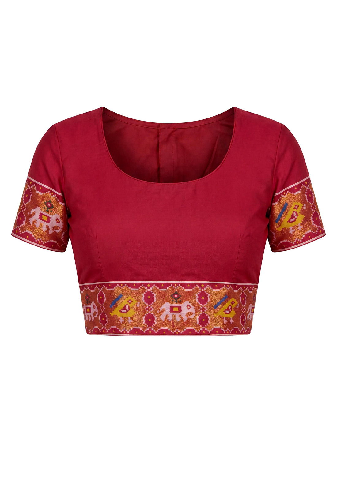 Crimson Red Art Silk Saree With Traditional Heritage Woven Border