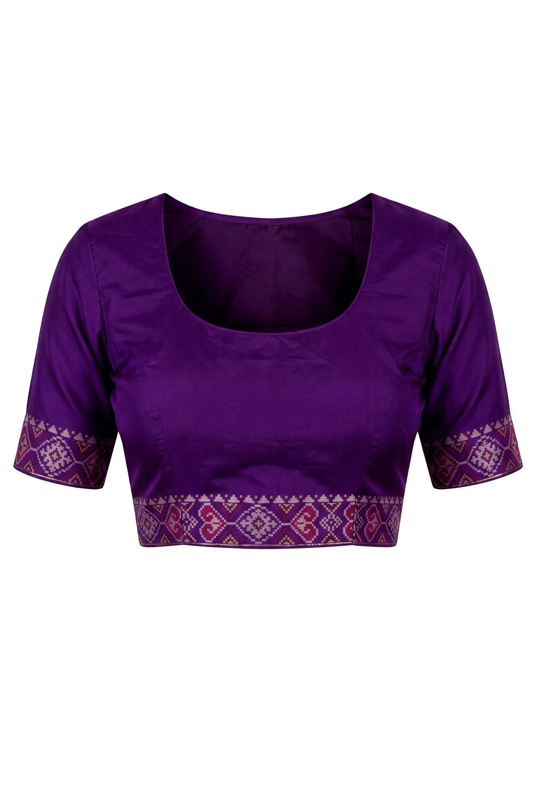 Royal Purple Patola Art Silk Saree With Heritage All Over Jaal And Antique Gold Woven Border