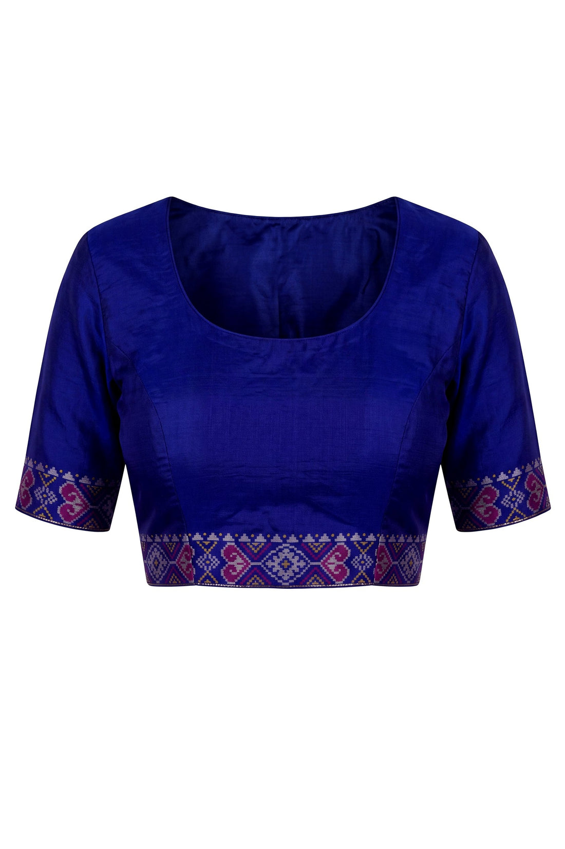 Royal Blue Patola Art Silk Saree With Heritage All Over Jaal And Antique Gold Woven Border
