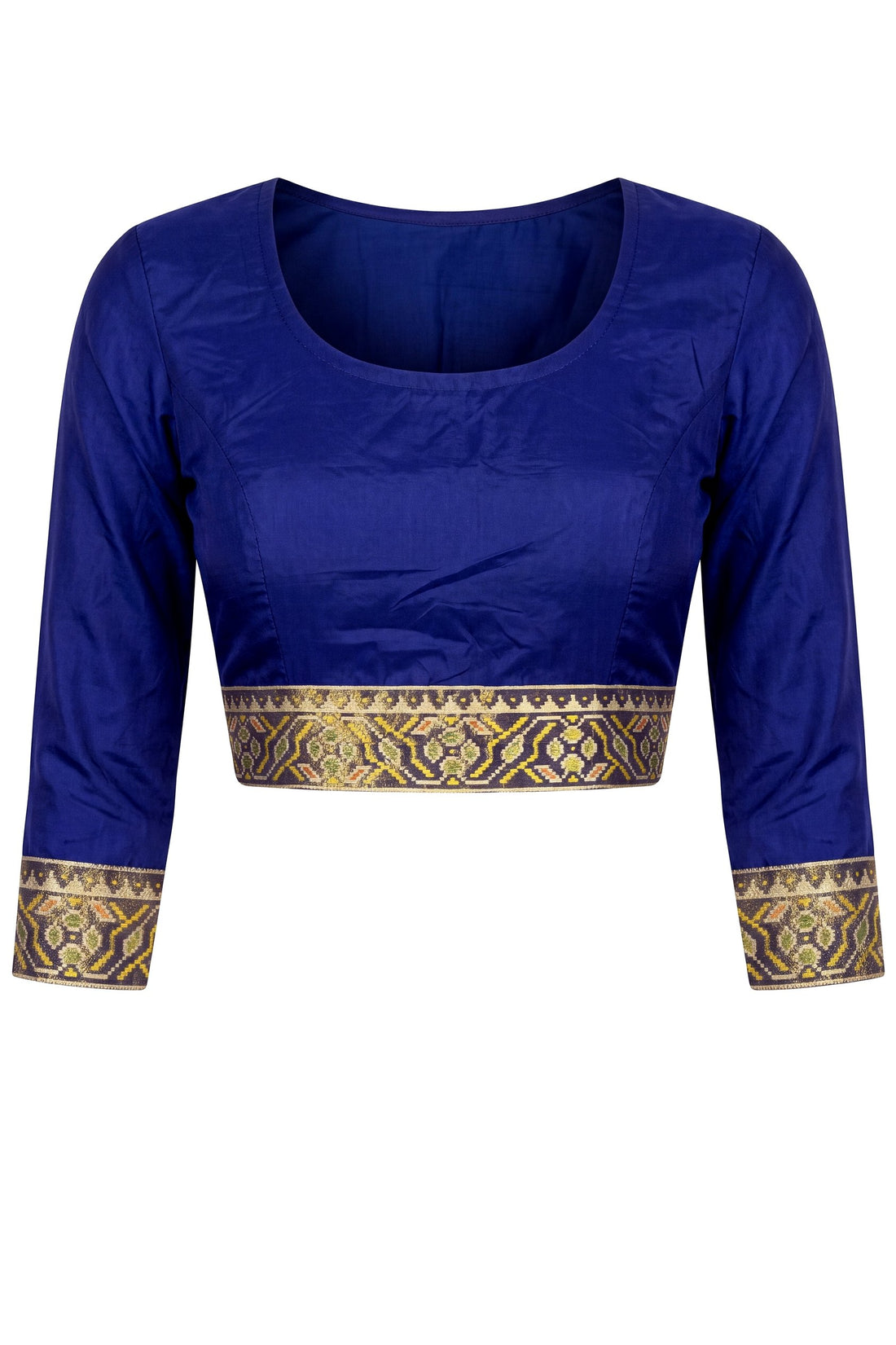 Royal Blue Patola Art Silk Saree With Multicolor Heritage Jaal And Traditional Woven Border