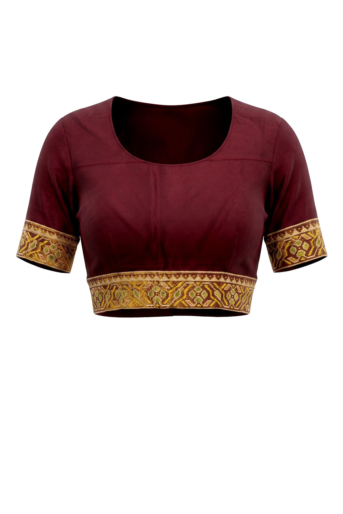 Maroon Patola Art Silk Saree With Traditional Woven Border & Heritage Designer Pallu